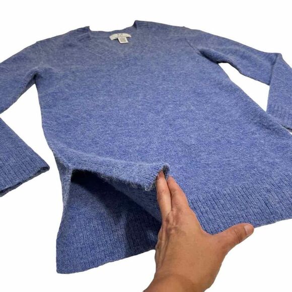 Magaschoni Women's Blue Wool Alpaca Blend V-Neck Sweater Size XS - Picture 7 of 10